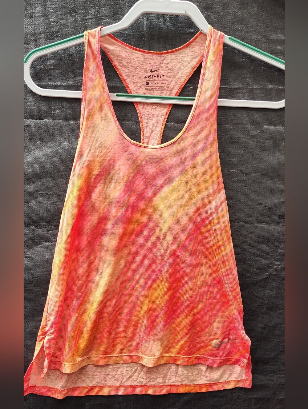 Nike Racer Back Dri Fit Orange Ombre Athletic Tank Size XSmall